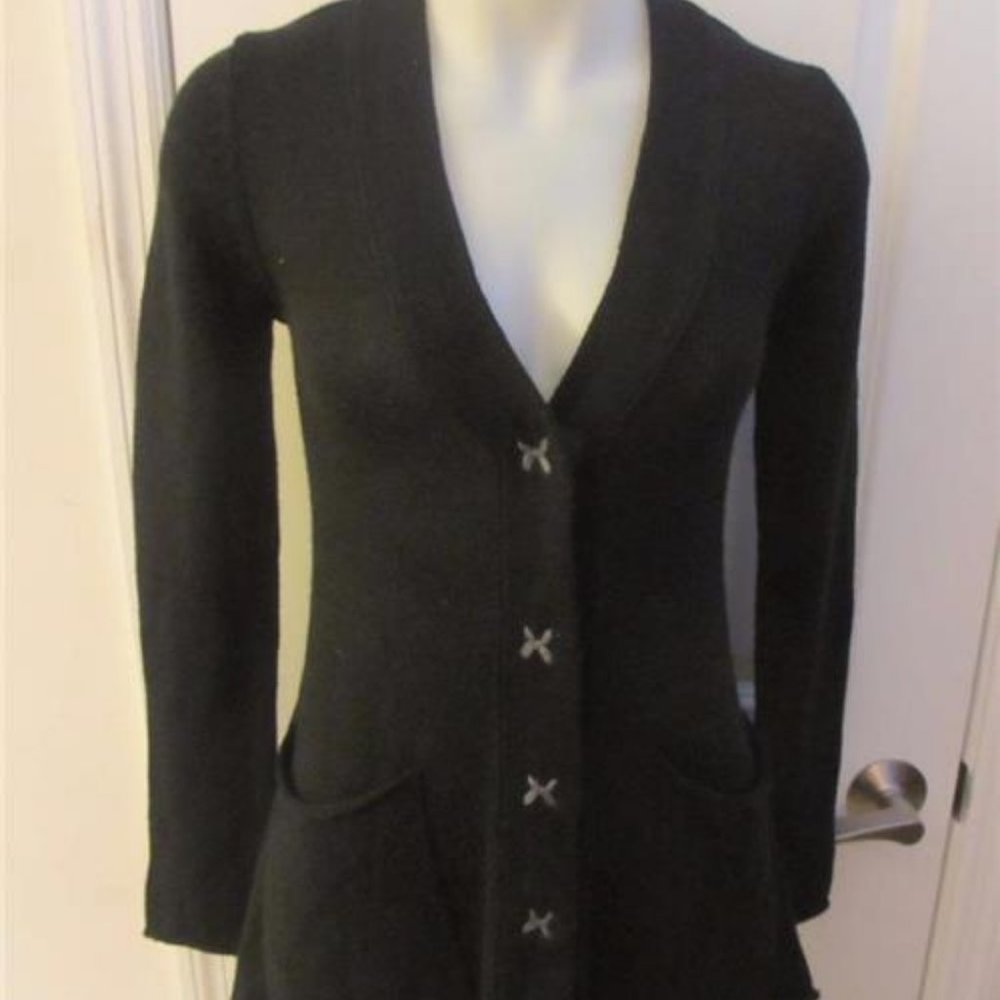 BIBELOT BLACK CARDIGAN W/ SNAP BUTTONS SIZE XS